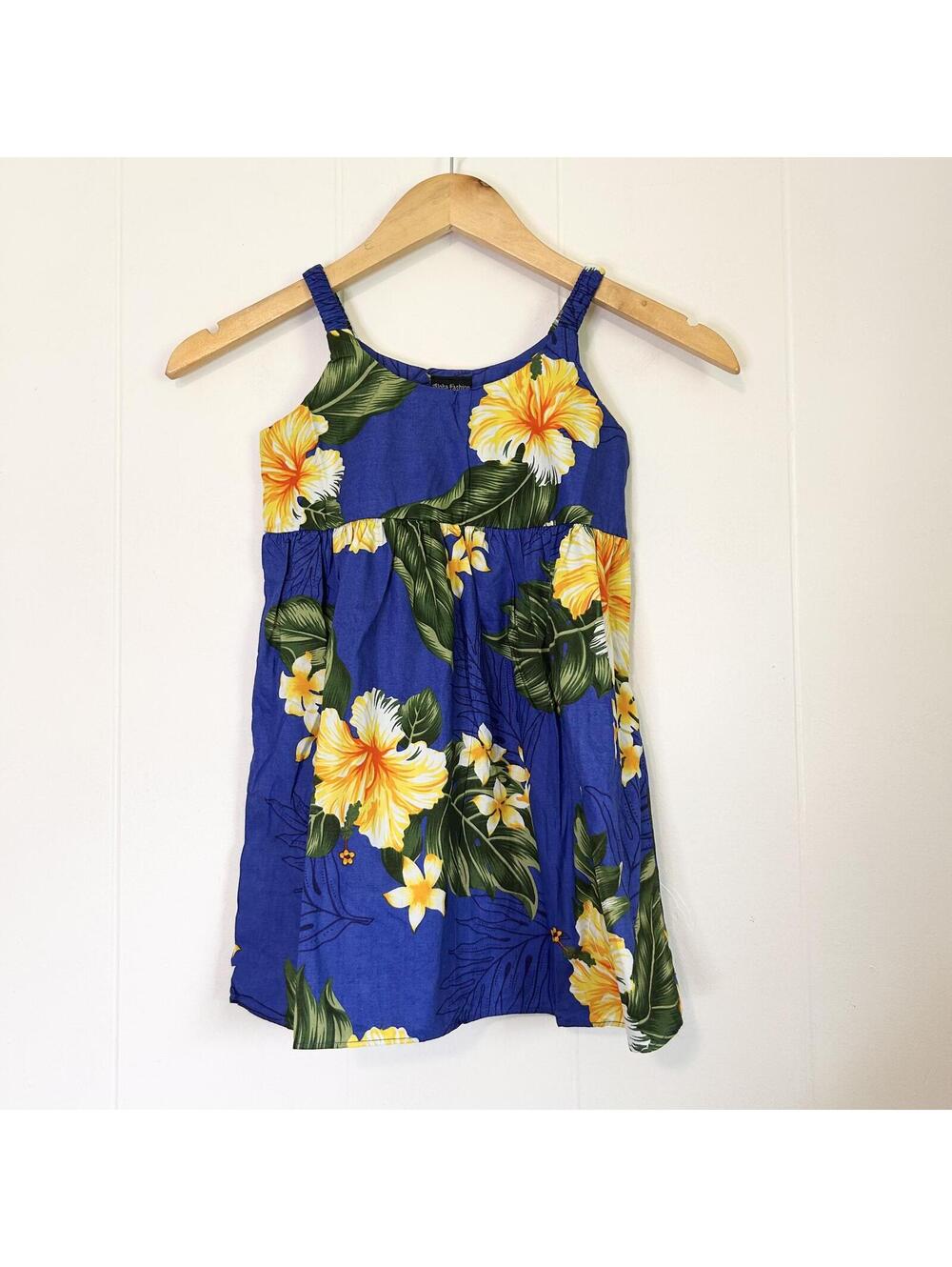 Aloha Fashion Hawaiian Hibiscus Hawaiian Print Floral Dress Girls Toddler Size 2
